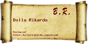 Bolla Rikarda névjegykártya